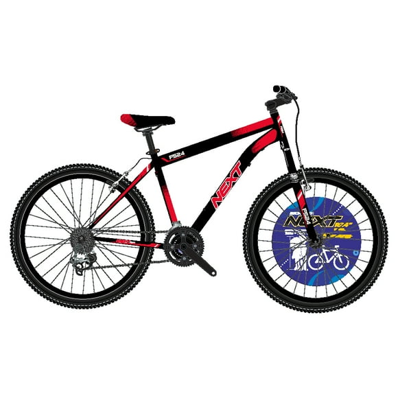 Bicicleta Benotto Next Tipo Montaña Rodada 24, 18 Velocidades Negro / Rojo Frenos "V" con Cuerpo de Acero