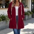 thumbnail image 2 of Zysthvn Winter Hoodie Womens Tunic Zip up Casual Drawstring Women's Sweatshirts Loose Fit Long Sleeve Solid with Pockets Tops, 2 of 9