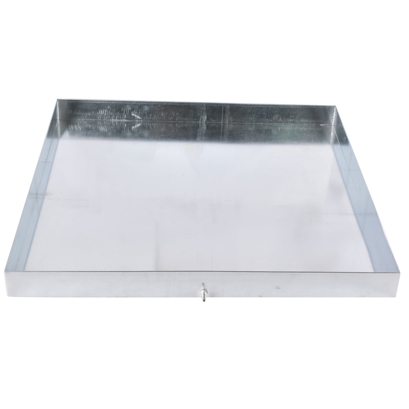GELUOXI 30 x 30 x 2.5 Inch Washing Machine Pan Galvanized Steel Washing Machine Drain Pan Heavy Duty Compact Washer Drip Tray with Drain Hole & Hose Adapter