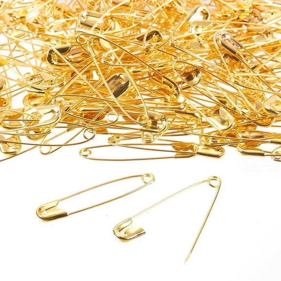 400-Count Safety Pins - Large Safety Pins for Garment Repair, Quilting, Jewelry Making, Gold - 1.7 x 0.4 Inches