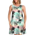 thumbnail image 1 of Fotbe Tropical Summer Palm Vestido de Verano sin Mangas para Mujer – Vestido Midi Línea A, Estilo Camiseta Floral, Vestido Playero Casual y Fluido, 1 of 7