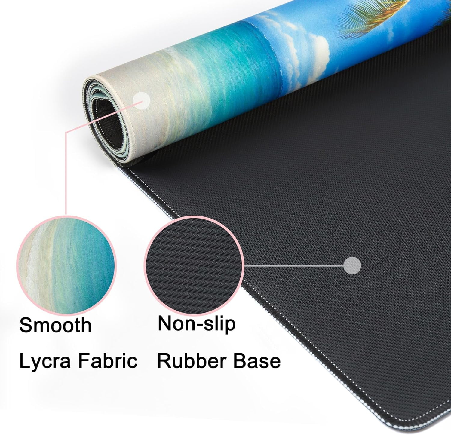 Desk Mat,Large Mouse Pad 35''×15.6'' XXL Extended Gaming Mouse Pad Mat with Non-Slip Base Stitched Eges Mousepad for Computer,Office,Keyboard and Laptop - Palm Sea