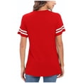 thumbnail image 5 of Fiudx Camisas para Mujer Camiseta Informal con Cuello En V y Mangas Raglán con Estampado Del Día de La Independencia para Mujer, 5 of 5