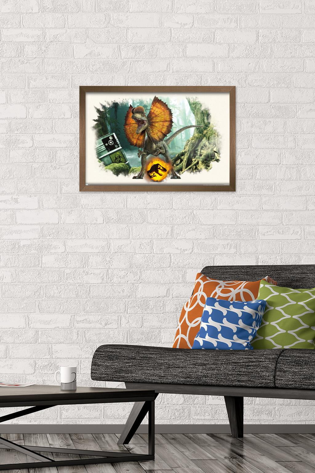 Jurassic World: Dominion - Dilophosaurus Focal Wall Poster, 14.725" x 22.375" Framed