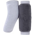 thumbnail image 4 of Mangas de rodilla para hombres Tirantes térmicos mullidos Calentadores de piernas Almohadillas de felpa de invierno Calentador Esquí Ciclismo Correr (Color: Gris, Talla : l), 4 of 5