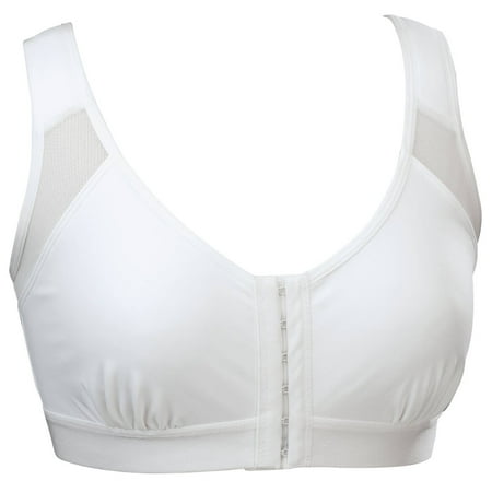 

Supreme Comfort Posture Support Bra Adjustable Padded Straps Front Closure Breathable Mesh - Large White