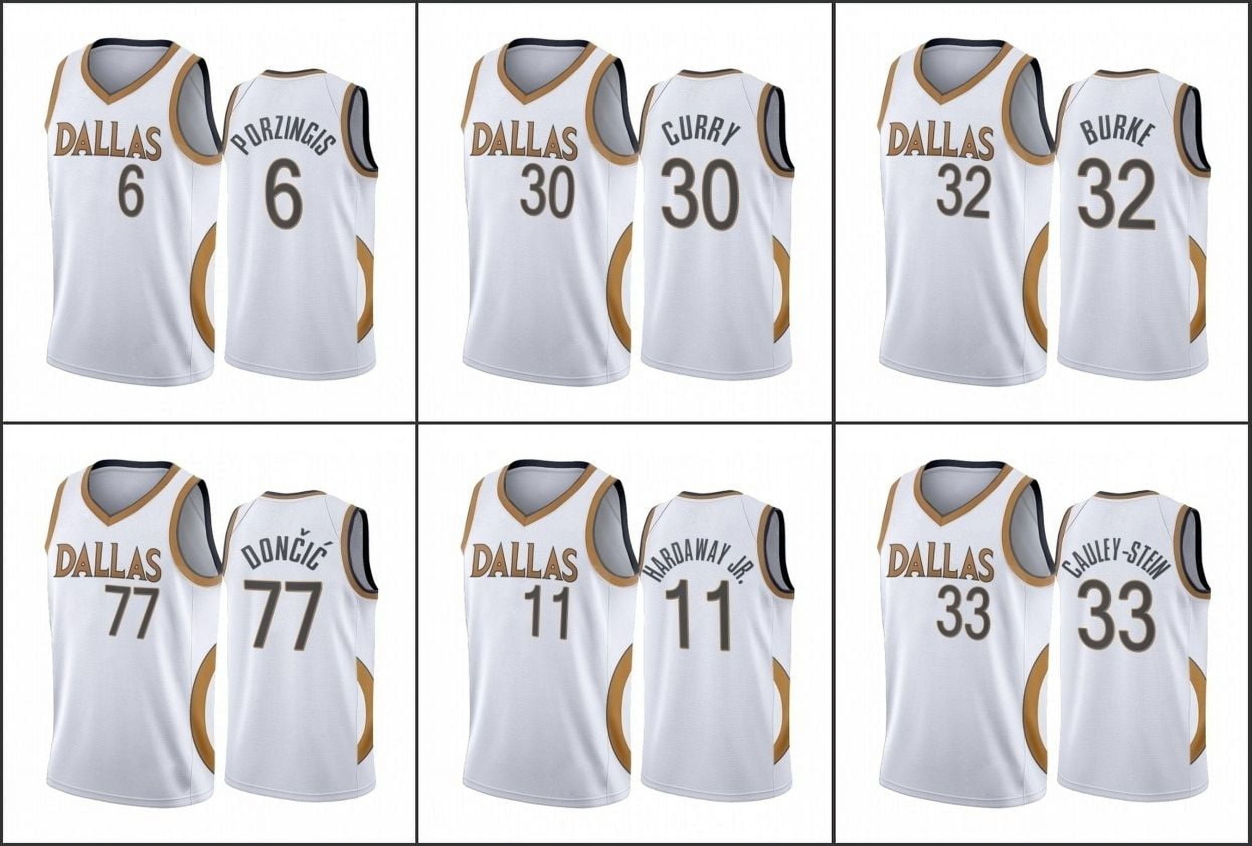 NBA_ Jersey Dallas''Mavericks''Men Luka Doncic Seth Curry Kristaps  Porzingis Trey Burke White City Gold silver Jersey 