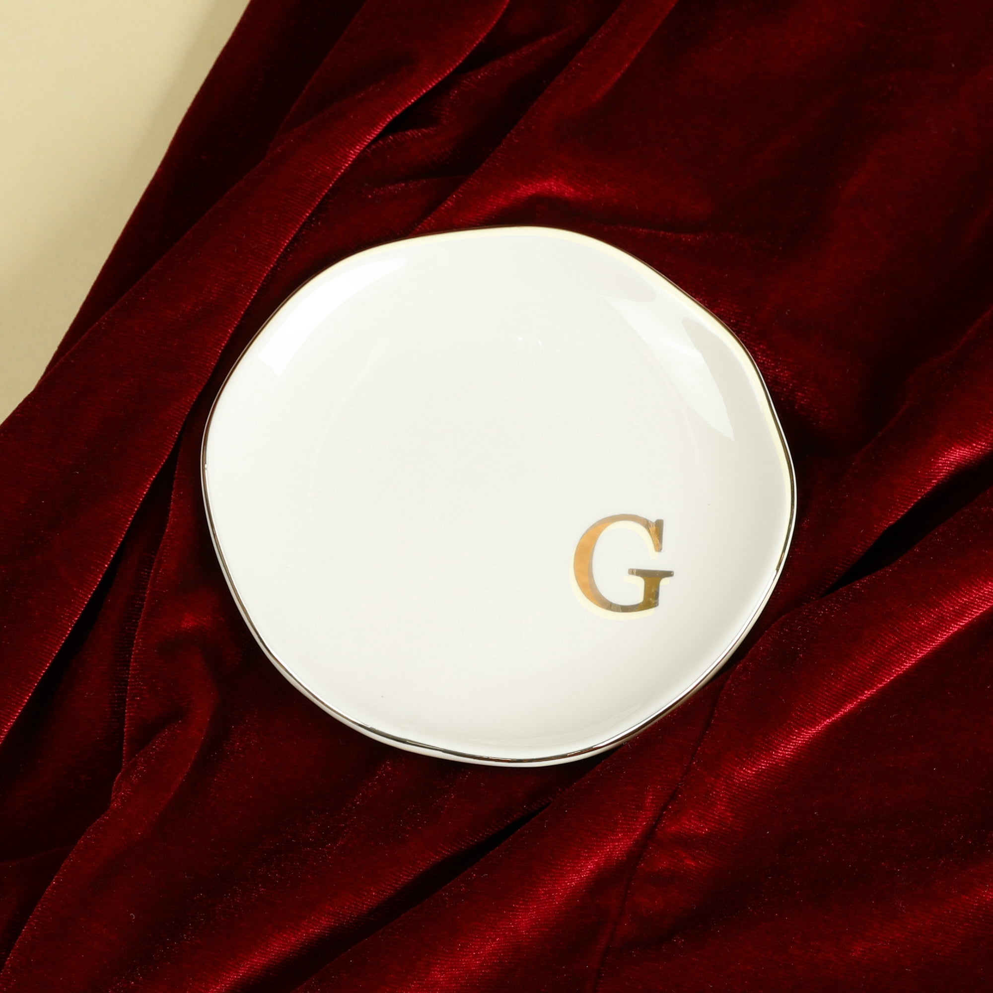 Unique Bargains Ceramic Jewelry Tray Decorative Trinket Dish Gifts Jewelry Boxes White-G