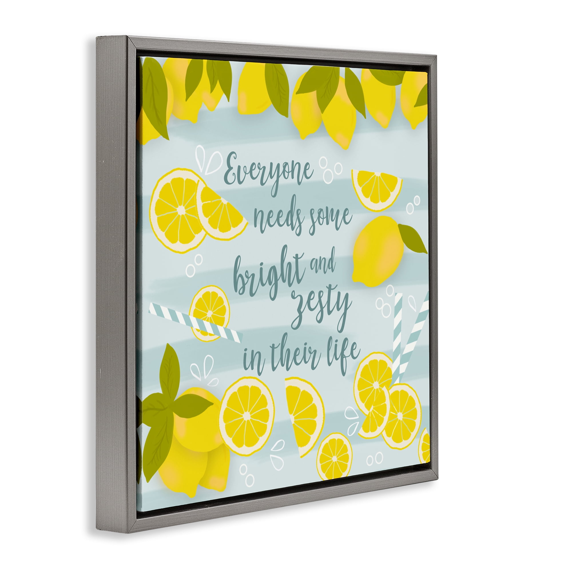 Stupell Industries Everyone Needs Bright & Zesty Gray Framed Floater Canvas Wall Art, design by Anna Quach