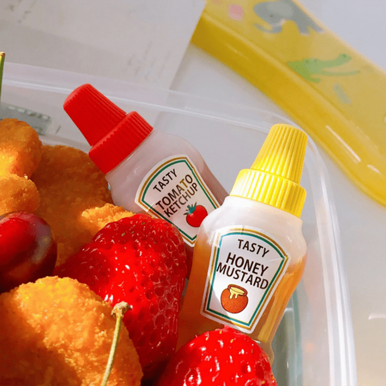 Mini Sauce Bottle, Refillable Ketchup Honey Salad Containers Bottles