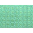 thumbnail image 1 of Ahgly Company Machine Washable Indoor Rectangle Abstract Turquoise Blue Modern Area Rugs, 2' x 4', 1 of 4