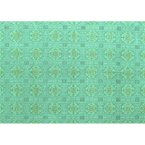 Ahgly Company Machine Washable Indoor Rectangle Abstract Turquoise Blue Modern Area Rugs, 2' x 4'