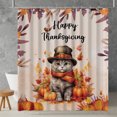thumbnail image 2 of Happy Thanksgiving British Shorthair Welcome Thankful Fall Autumn Pumpkin Shower Curtain Cat Lover Kitten Owner Gifts Waterproof Bathroom Bathtub Curtain - 02021, 2 of 5