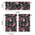thumbnail image 6 of Pioneer Kitchen Curtains and Valance Set 36 Inch Tier Pink Rose Black Vector Image 3 Pieces Set Dining Room Small Curtain Drapes Cafe Curtains Valance for Home Decor Rod Pocket, 6 of 6