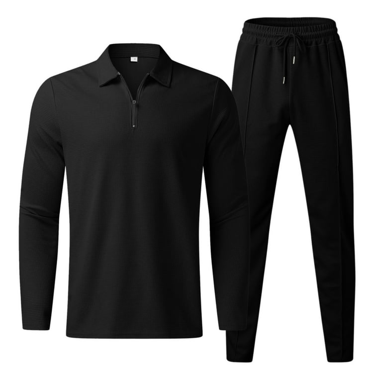 Tebreux Men's Tracksuits 2 Piece Outfit Jogging Suits Set Casual Long  Sleeve Sports Sweatsuits Black S at  Men's Clothing store