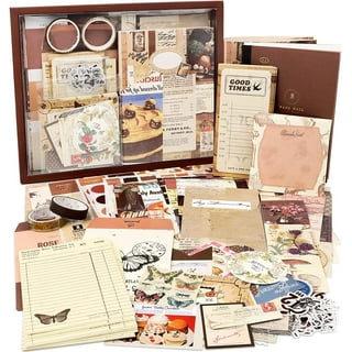 BUBABOX Vintage Scrapbook Kit, Aesthetic Scrapbooking Supplies Kit