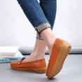 thumbnail image 6 of Women's Casual Loafers Slip On Leather Shoes Lightweight Casual Walking Shoes Female Moccasins Classic Penny Loafer Flats Boat Shoes, 6 of 8