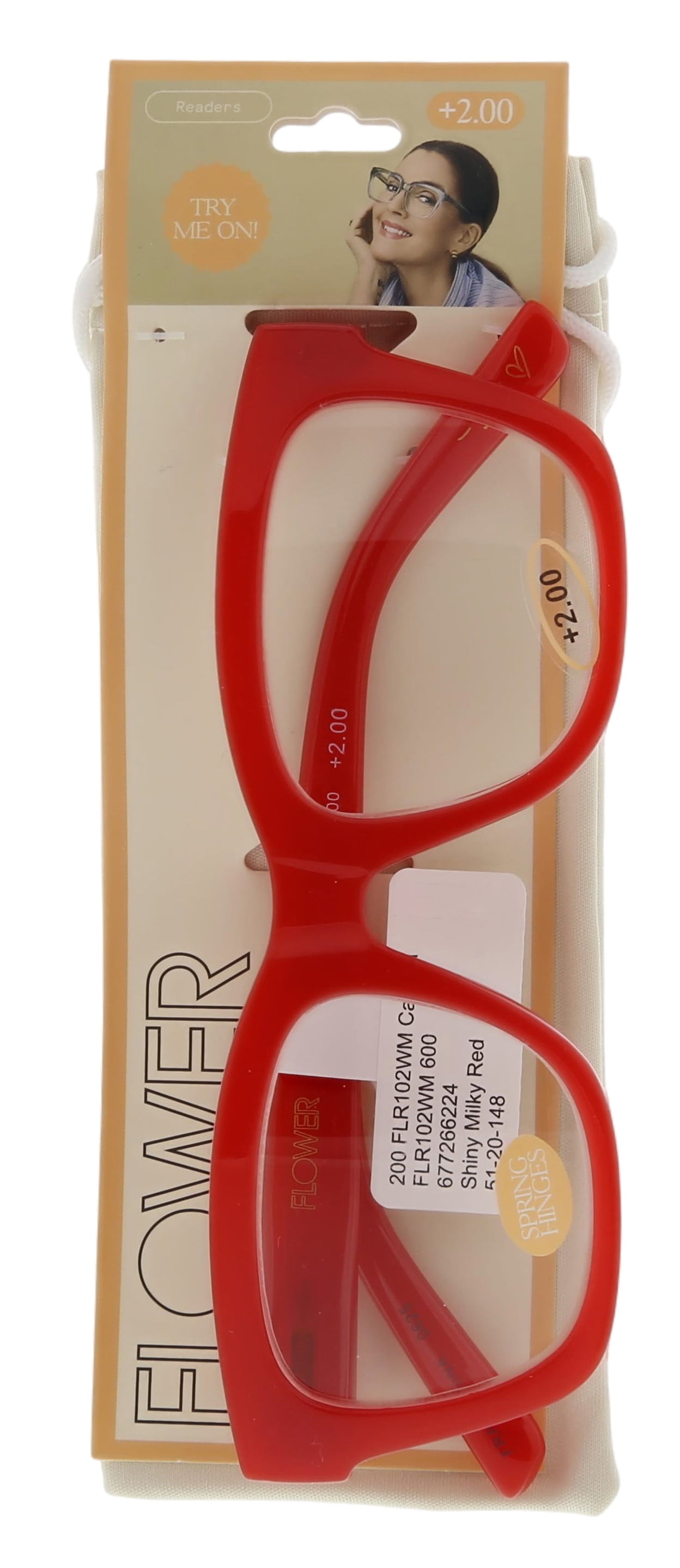 (2 pack) FLOWER Womens Reading Glasses - FLR102 Camellia +2.00