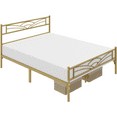 thumbnail image 3 of Renwick Cloud-Inspired Design Metal Platform Bed, Queen, Antique Gold, 3 of 9