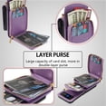 thumbnail image 5 of Allytech Case for Samsung Galaxy Z Flip5, [Large Capacity] Wallet Case with Card Slots & Zipper Pocket, Premium PU Leather Metal Snap Kickstand Shockproof Case with Shoulder Strap, Purple, 5 of 7
