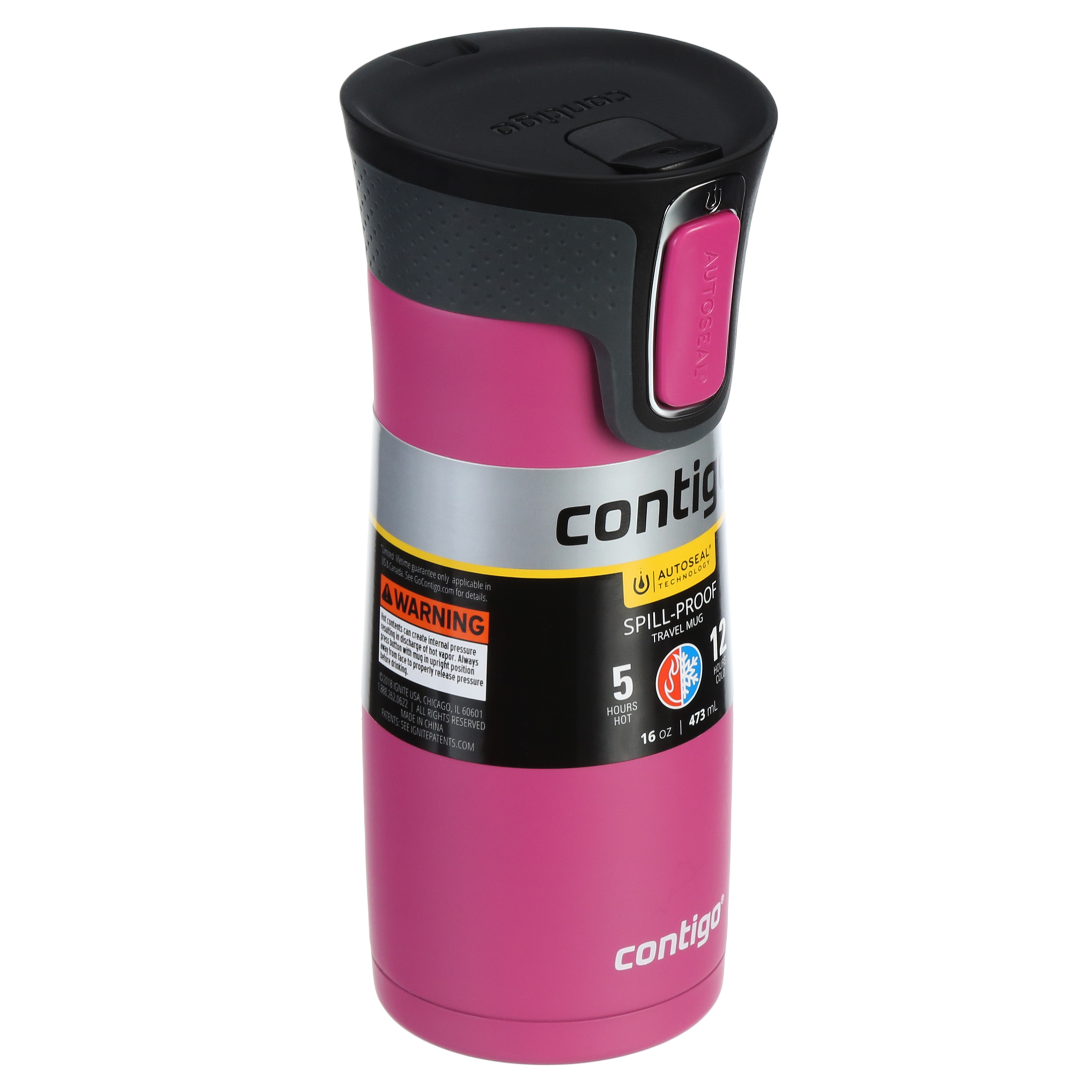 Contigo West Loop Stainless Steel Travel Mug with AUTOSEAL Lid Dragon Fruit, 16 fl oz.