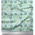 thumbnail image 1 of Soimoi Green Cotton Voile Fabric Text & Cupcakes Food Printed Fabric 1 Yard 42 Inch Wide, 1 of 3