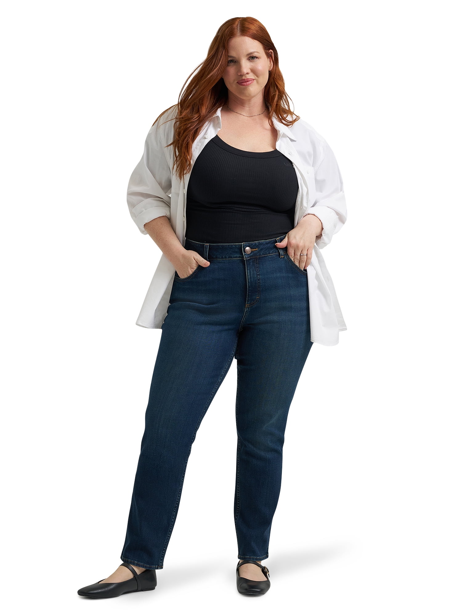 Lee Women's Plus Midrise Relaxed Fit Straight Leg Jean, Sizes 16-26