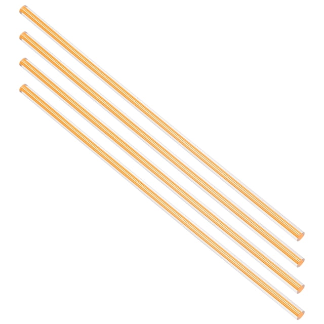 Unique Bargains 6mmx247mm Straight Yellow Line Solid Acrylic Round Rod Bar 4pcs
