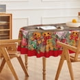 thumbnail image 4 of Christmas Tablecloth 60×84 Inch Oval, Wood Gingerbread Man Cute Christmas Bear Ball Ornaments Washable Table Cover for Party Picnic Dinner Decor, 4 of 6