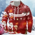 thumbnail image 2 of VBARHMQRT Chandails à Capuchon Assortis Collection de Noël pour Hommes Imprimé Élégant et Confortable Chandail à Capuchon, 2 of 3