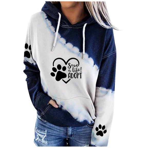 Essentials Hoodie for Women Long Sleeve Cute Dog Print Hooded Sweatshirt Fall Fashion Casual Pullover Tops 2025 Winter Clothes