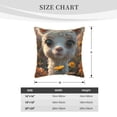 thumbnail image 4 of Fotbe Adorable Llama In Flowers Pattern Velvet Decorative Throw Pillow Covers with Elegant Piping, Soft Plush Cushion Cover for Sofa, Bed, Car, Office-16"x16", 4 of 8