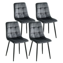 KATBOC Velvet Dining Chair Set of 4, Modern Upholstered Side Chair,Gray