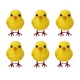 thumbnail image 6 of Easter Chick Decorations Set of 6, Cute Flocked Yellow Chicks for Table Decor, Ornaments for Home, Office, or Easter Displays, 6 of 8
