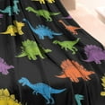 thumbnail image 3 of Colorful Dinosaurs Black Pattern Blanket,Comfortable Soft Lamb Wool Throw Blanket,All Season,Warm Lightweight Blankets for Sofa Bed Couch Living Room Chair,30"x40", 3 of 4