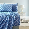 thumbnail image 5 of Lux Decor Collection Hotel Luxury Deep Pocket Soft Brushed Microfiber Wrinkle Resistant Bed Sheet Set - Full Sheets, Blue, 5 of 7