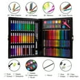 thumbnail image 3 of Art Supplies, 151 Piece Drawing Art kit, Gifts Art Set Case with Double Sided Trifold Easel, Includes Oil Pastels, Crayons, Colored Pencils, Watercolor Cakes, Sketch Pad (BLACK), 3 of 7