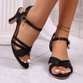thumbnail image 5 of Black Women'S Versatile Open Toe High Heels Sandals Buckle Closure Cushioned, 5 of 9