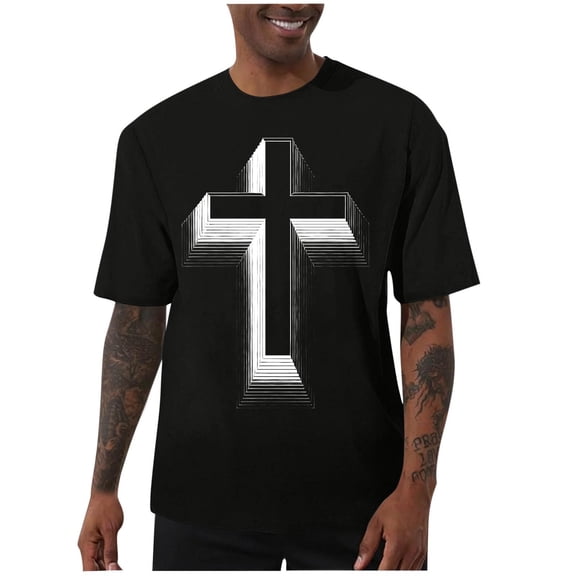 CHUMUD Christian Shirts for Men Jesus Faith T-Shirt Cross Shirt Inspirational Religious Tee for Him