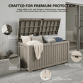 thumbnail image 6 of Decksplore 220 Gallon Resin Deck Box, Large Weatherproof Outdoor Storage Box for Patio, Tan, 6 of 10