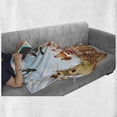 thumbnail image 6 of Animal Soft Flannel Fleece Throw Blanket, Illustration of Animals in a Farm Cloudy Sky and Windmill Print Art, Cozy Plush for Indoor and Outdoor Use, 50" x 60", Pale Blue and Brown, by Ambesonne, 6 of 6