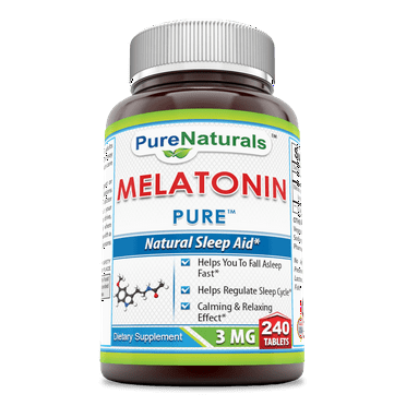 Pure Naturals Melatonin 3 Mg Per Serving 240 Tablets Supplement | Non-GMO | Gluten-Free | Made in USA