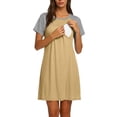 thumbnail image 5 of Diufon Nursing Dresses Breastfeeding 3 in 1 Labor/Maternity/Nursing Short Sleeve Round Neck Maternity Nightgown, 5 of 9