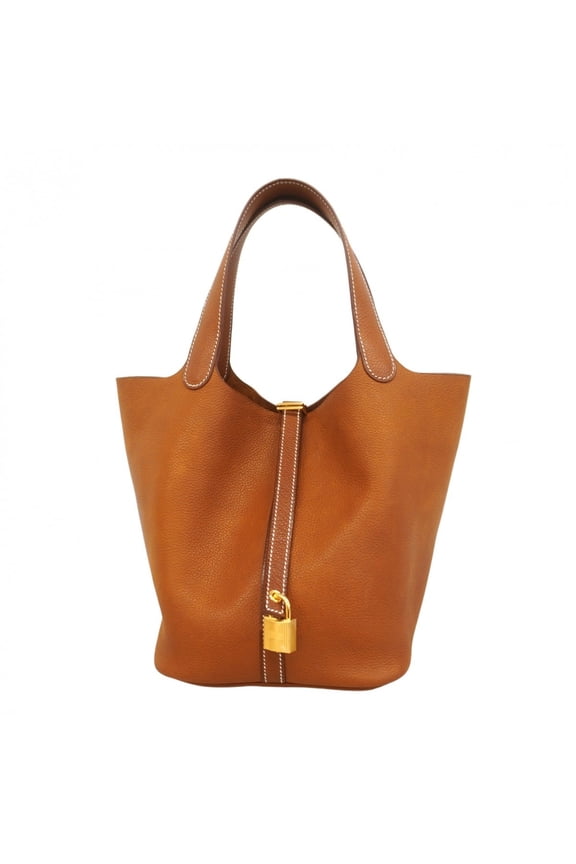 Pre-Owned Hermes Herms Picotin Lock MM Barenia Fauve Handbag, Women's, K Stamp, P2387275