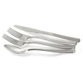 thumbnail image 2 of " OCCASIONS " 200pcs set (25 Guests)-Heavyweight Wedding Party Disposable Plastic Plate Set -25x10.5'' +25 x7.5'' + Silverware +Cups+linen like paper Napkins (Linen White & Silver), 2 of 9