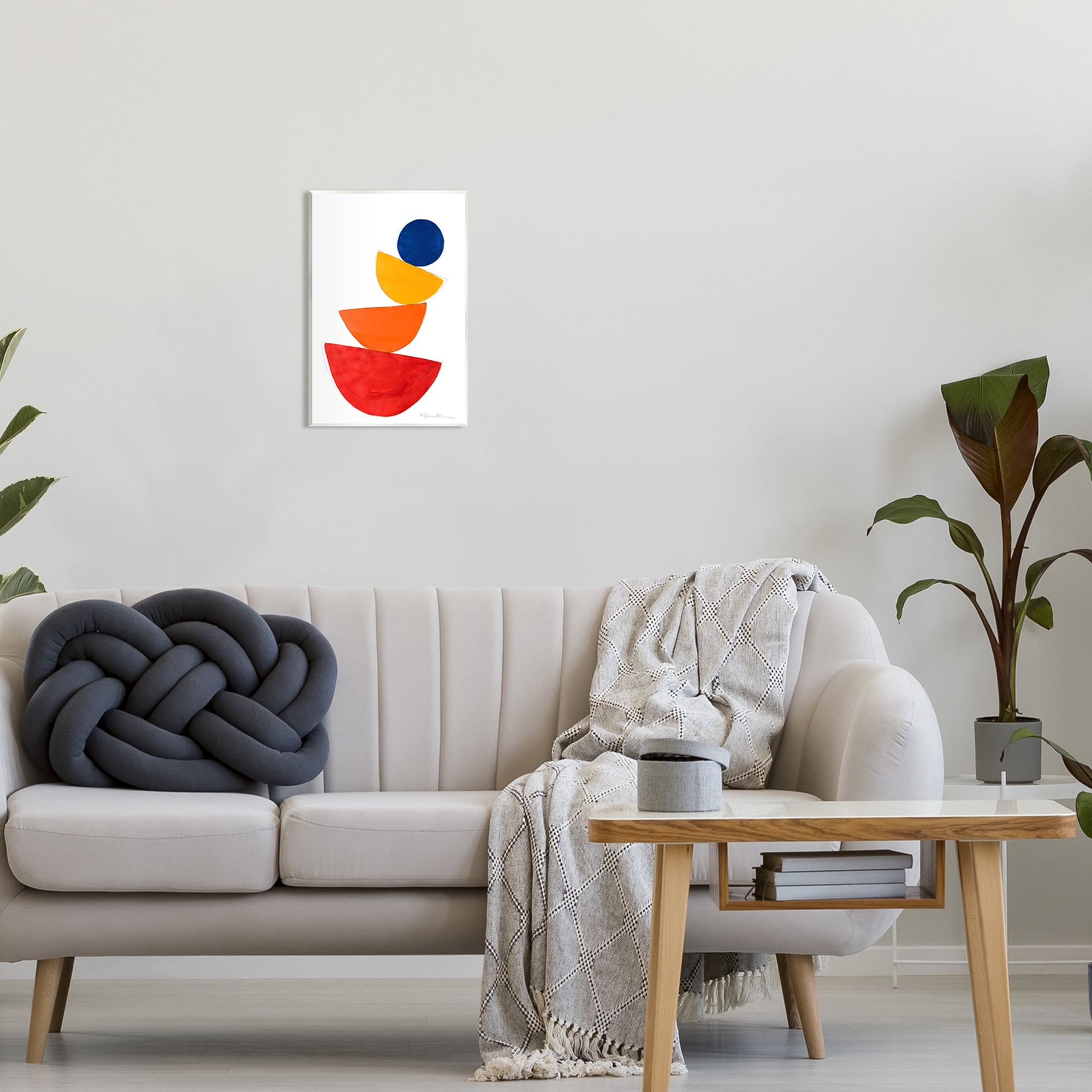 Stupell Industries Tilting Balancing Shapes Abstract Painting Unframed Art Print Wall Art, 10 x 15