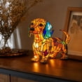 thumbnail image 6 of JHRGJIO Puppy Lamp Stained Glass, Dog Night Light Stained Resin Pup Light Charge Powered, Table Lamp Puppy Lamps for Home Bedroom Desk Display Warm Cozy Cute Unique, 6 of 7