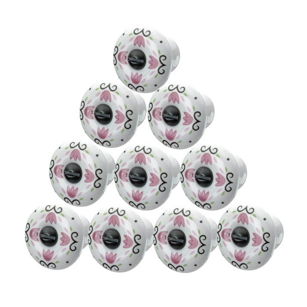 Renovators Supply Manufacturing Hardware Knobs And Pulls Cabinet Handle Drawer 1 5 Porcelain Tulip Dresser Round Included Black White Pack Of 10 Com Pulls Cabinet Knobs Handle Drawer, Porcelain Cabinet Knobs And Pulls