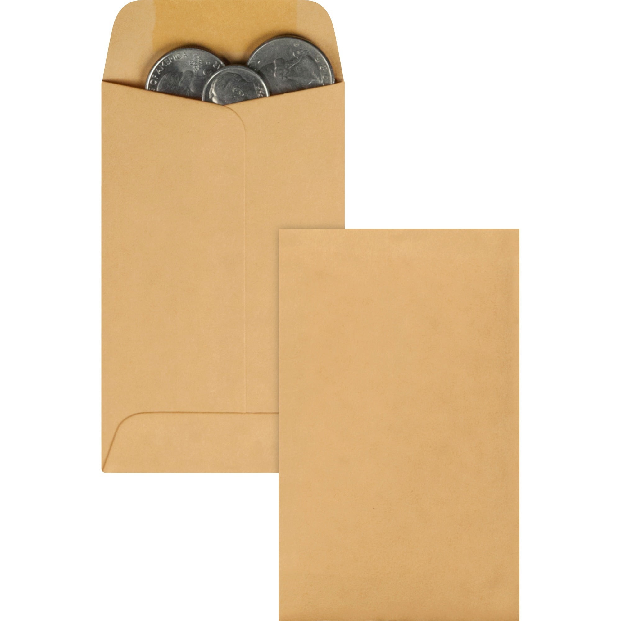 Quality Park Kraft Coin Envelopes, Brown Kraft, 500 / Box (Quantity