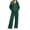Green #675, variant on Women's 2 Piece Lounge Set Zip Up Hoodie and Wide Leg Sweatpants, Relaxed Casual Fall Travel Outfit with Front Pockets Matching Tracksuit Sweatsuit Set, L